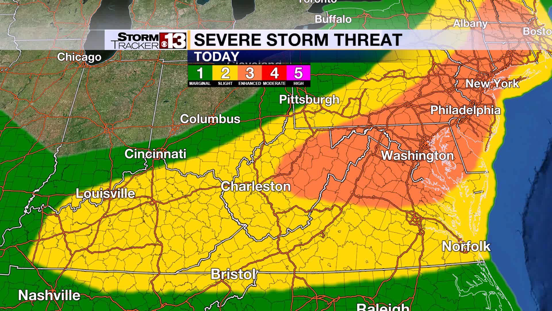 Severe Storms Moving Through Now